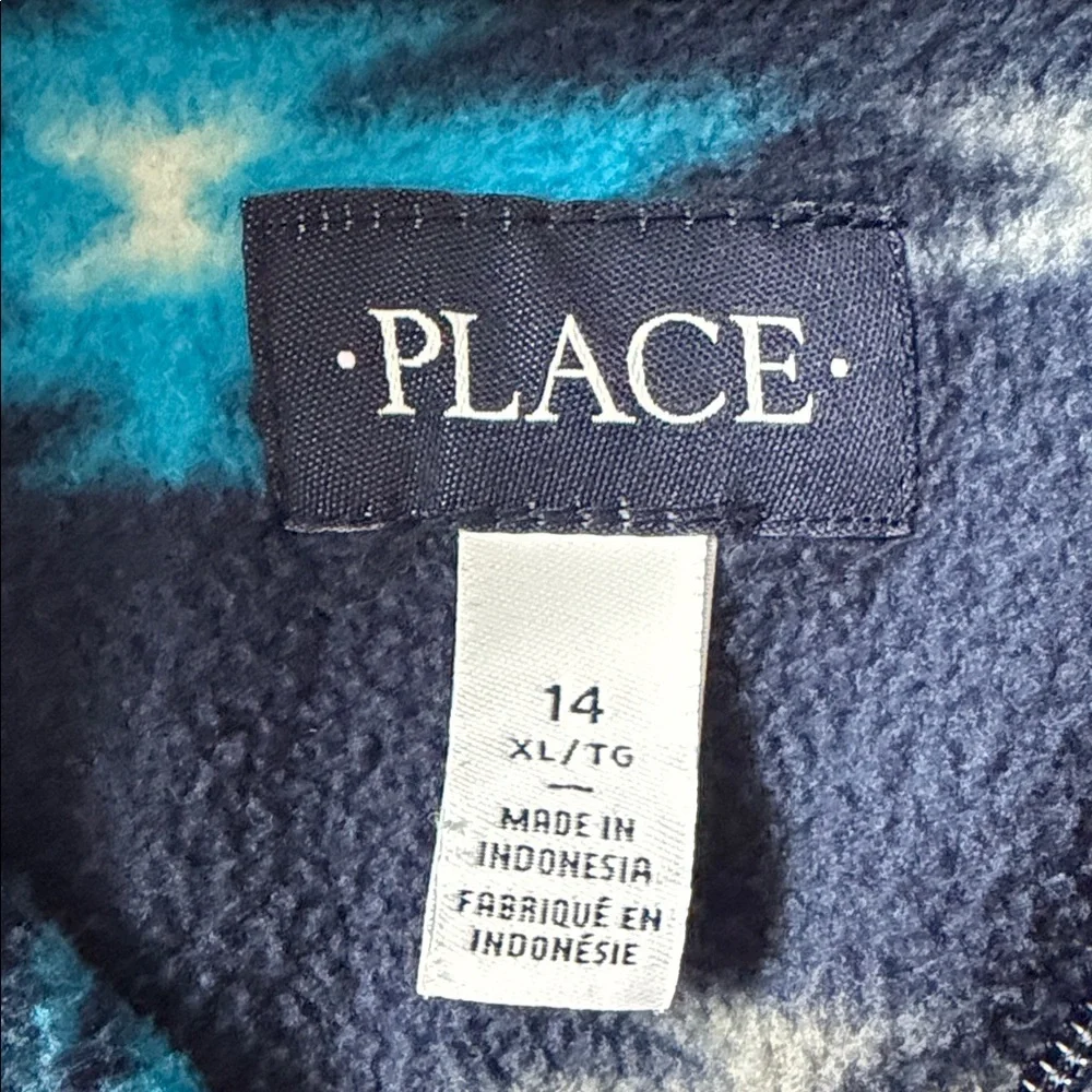 Kids  Blue Patterned Fleece boys 14 xl - Picture 2 of 3